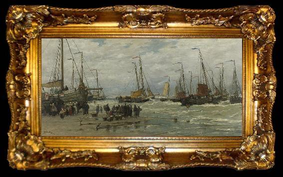 framed  Hendrik Willem Mesdag Pinks in the Surf, ta009-2